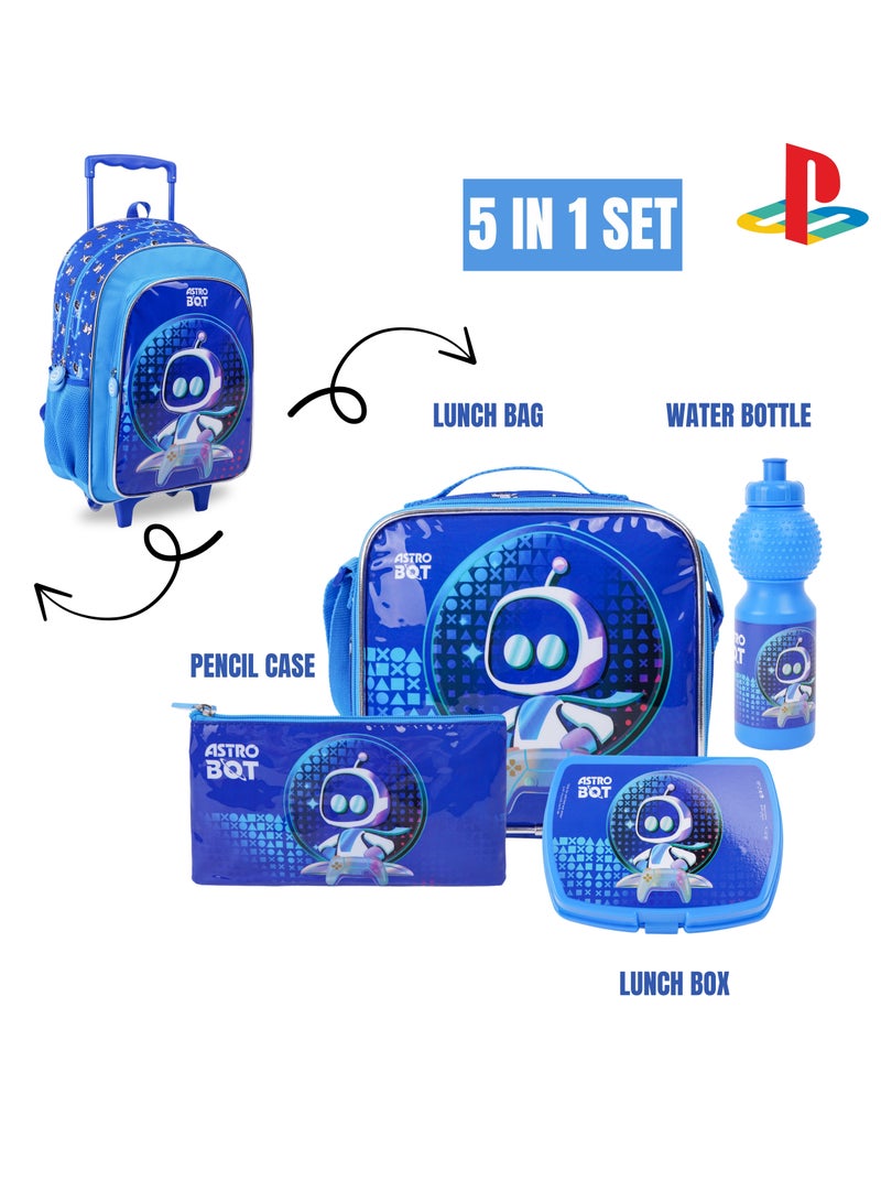 PlayStation Sony Playstation Play 5In1 Trolley Box Set 18" I Trolley I Lunch Bag I Water Bottle I Pencil Case I Lunch Box I Packaging - Image 5
