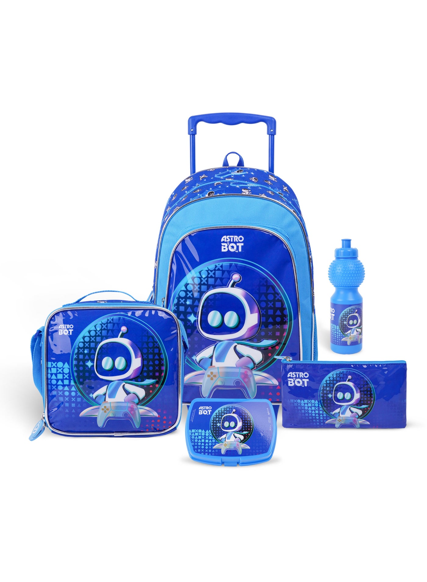 Sony Playstation Play 5In1 Trolley Box Set 18" I Trolley I Lunch Bag I Water Bottle I Pencil Case I Lunch Box I Packaging
