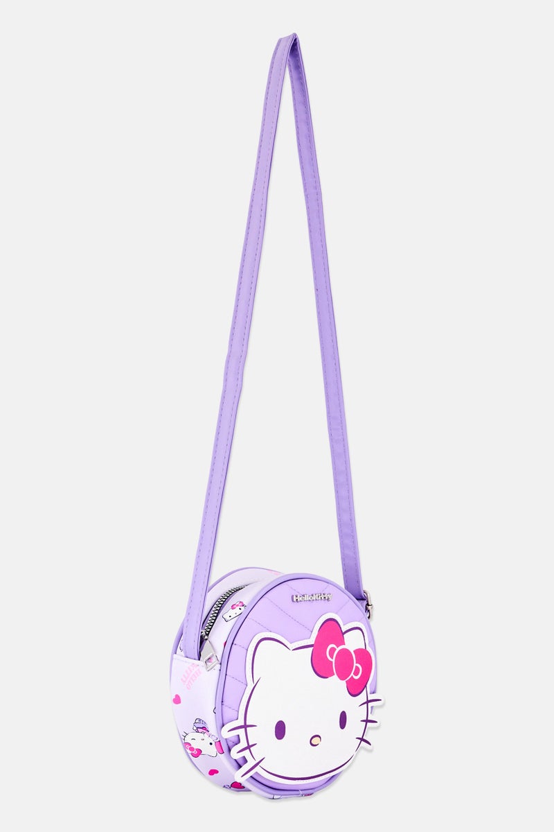 Sanrio Hello Kitty Kids Girl Graphic Print Cross Body Bag, Purple - Image 2