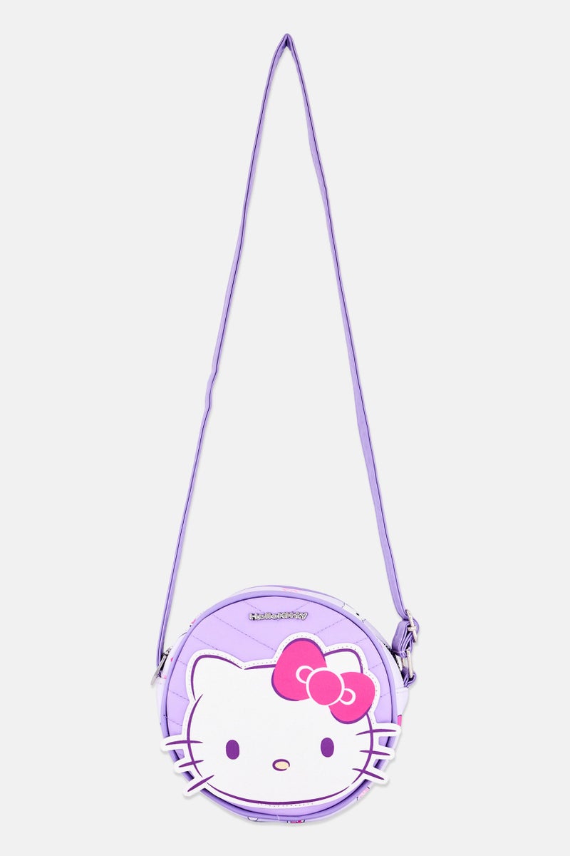 Sanrio Hello Kitty Kids Girl Graphic Print Cross Body Bag, Purple - Image 1