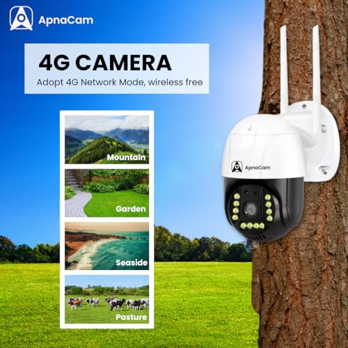 ApnaCam 5Mp 4G Sim Based Smart Wireless Outdoor Camea | Ptz Function,Smart Color Night Vision,AI Tracking, Human Detection, IP66 Waterproof, Remote, Construction Site, Garden,Outdoor Security Camera - Image 2