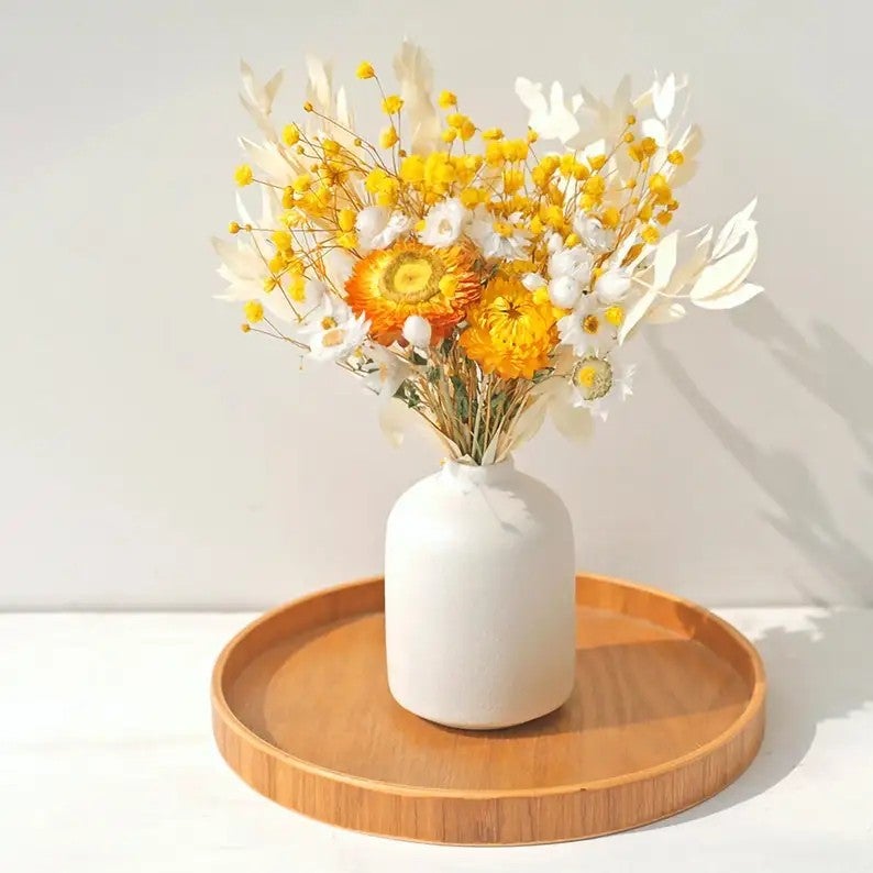 Bluejw Natural Dried Flowers Bouquet with Vase Arrangement - Rustic Home Decor, Desktop Ornament, Wedding Decorations, Includes Dried Plants - Image 2