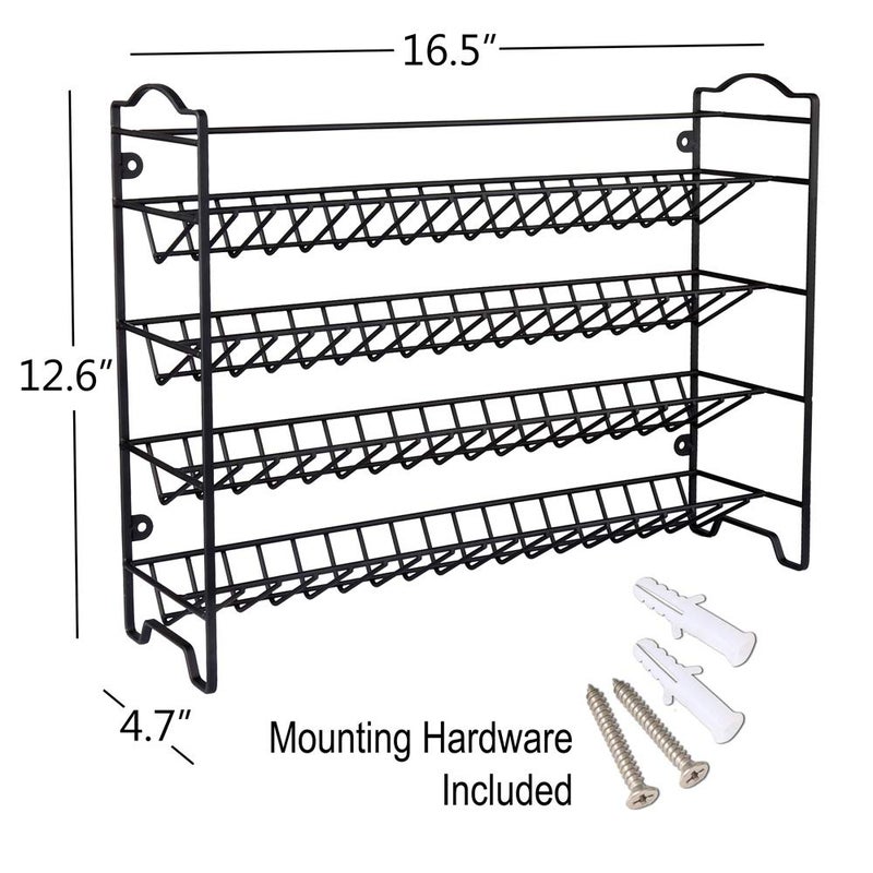 SWOMMOLY Spice Rack Organizer with 36 Empty Square Spice Jars, 396 Spice Labels with Chalk Marker and Funnel Complete Set, for Countertop, Cabinet or Wall Mount, Black - Image 5