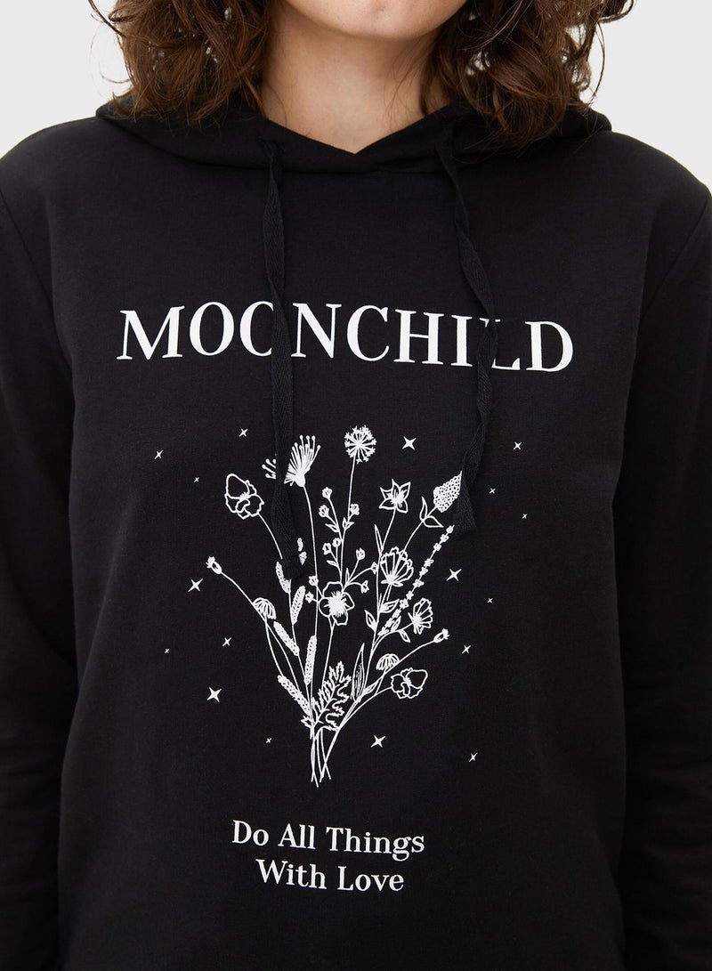 LC WAIKIKI Graphic Crew Neck Hoodie - Image 3
