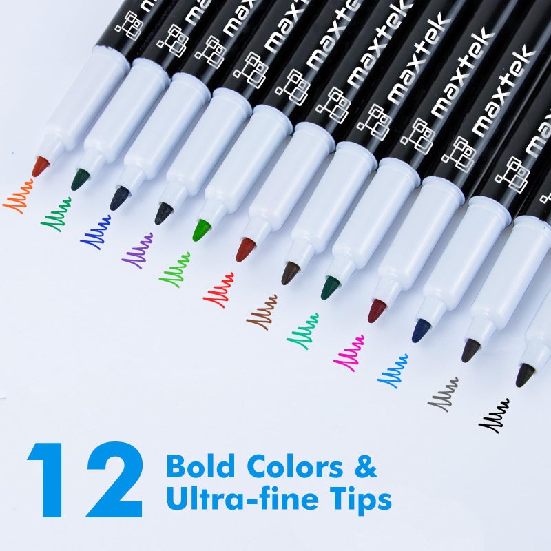maxtek Dry Erase Markers, 0.7mm Ultra Fine Tip, Low Odor, 12 Count - Image 4