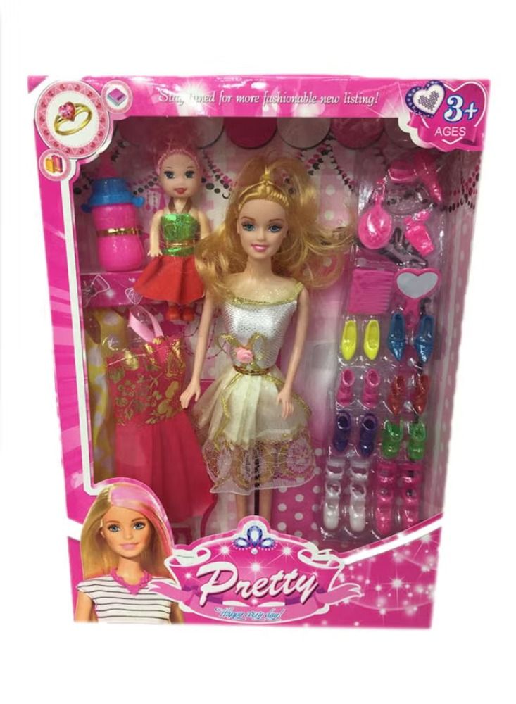 Dreamzon 2-Piece Barbie Doll Set With Accessories 23x34x4centimeter - Image 1
