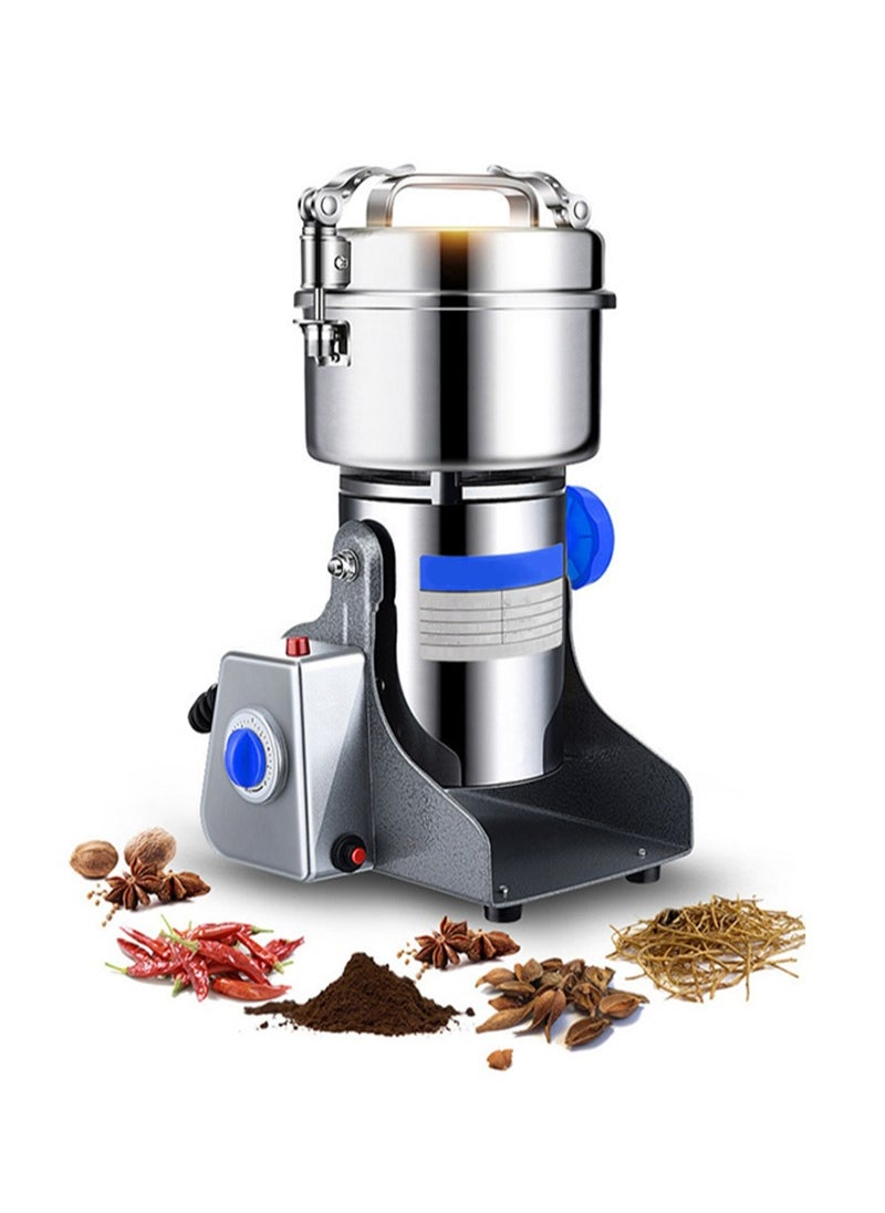ET-LIFE Electric Spice Mill, Electric Coffee Grinder, Pulverizer, Food Grinder, Stainless Steel Body & Blade, 1400W, 800g Large Capacity, Silver  - Image 1
