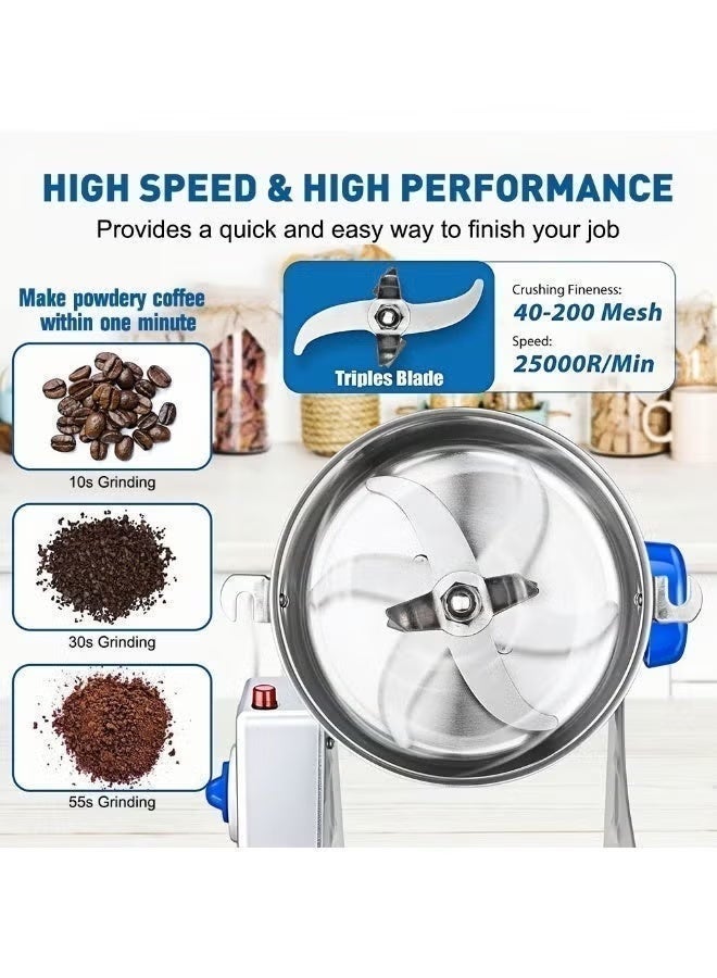 ET-LIFE 1400W 800g Grain Coffee Grinder, Superfine Mill 30s Speedy Grinding for Spice/Nut/Cereal/Coffee Bean Grains 34000RPM - Image 3