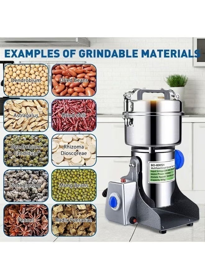 ET-LIFE 1400W 800g Grain Coffee Grinder, Superfine Mill 30s Speedy Grinding for Spice/Nut/Cereal/Coffee Bean Grains 34000RPM - Image 4