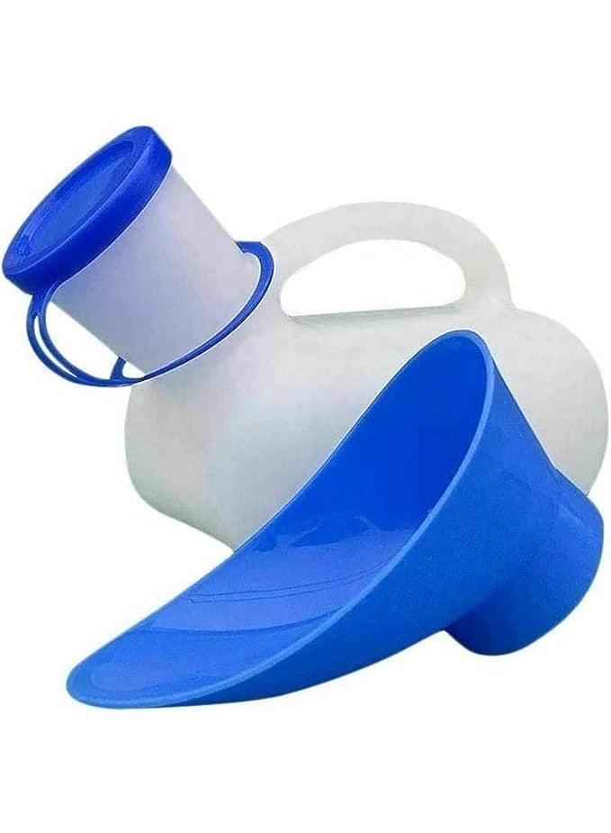 My Souq Store - Portable Unisex Urinal 1000ml with Lid and Female Adapter, Portable Toilet Urine Bottle for Emergency, Travel, Camping, and Elderly Care - Image 1