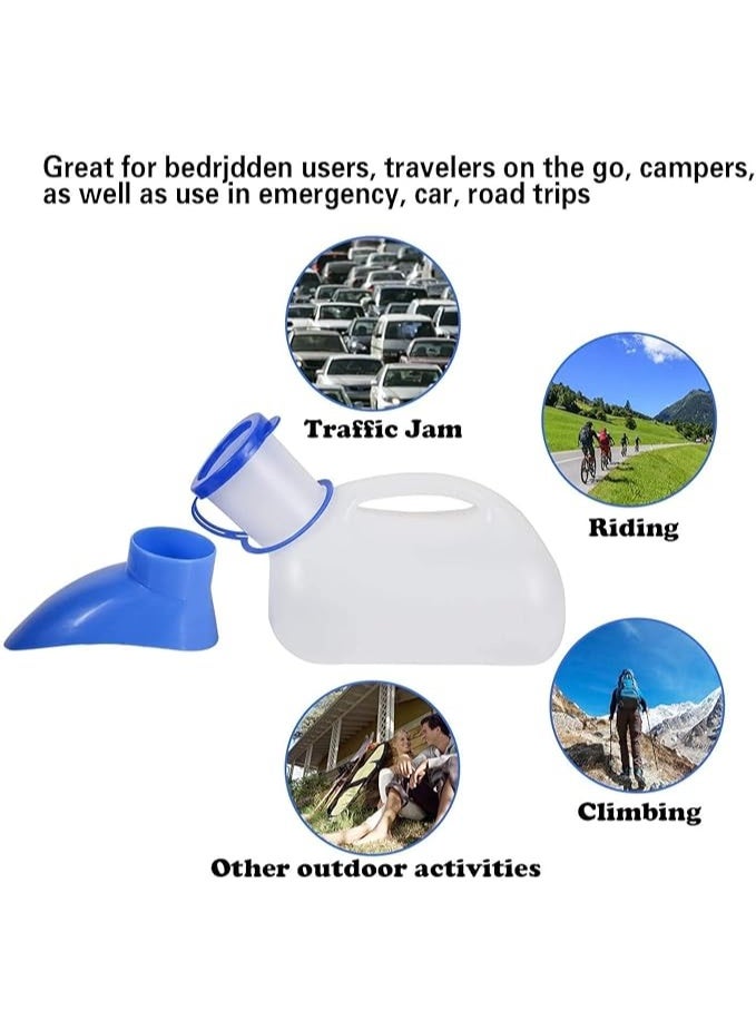 My Souq Store - Portable Unisex Urinal 1000ml with Lid and Female Adapter, Portable Toilet Urine Bottle for Emergency, Travel, Camping, and Elderly Care - Image 4