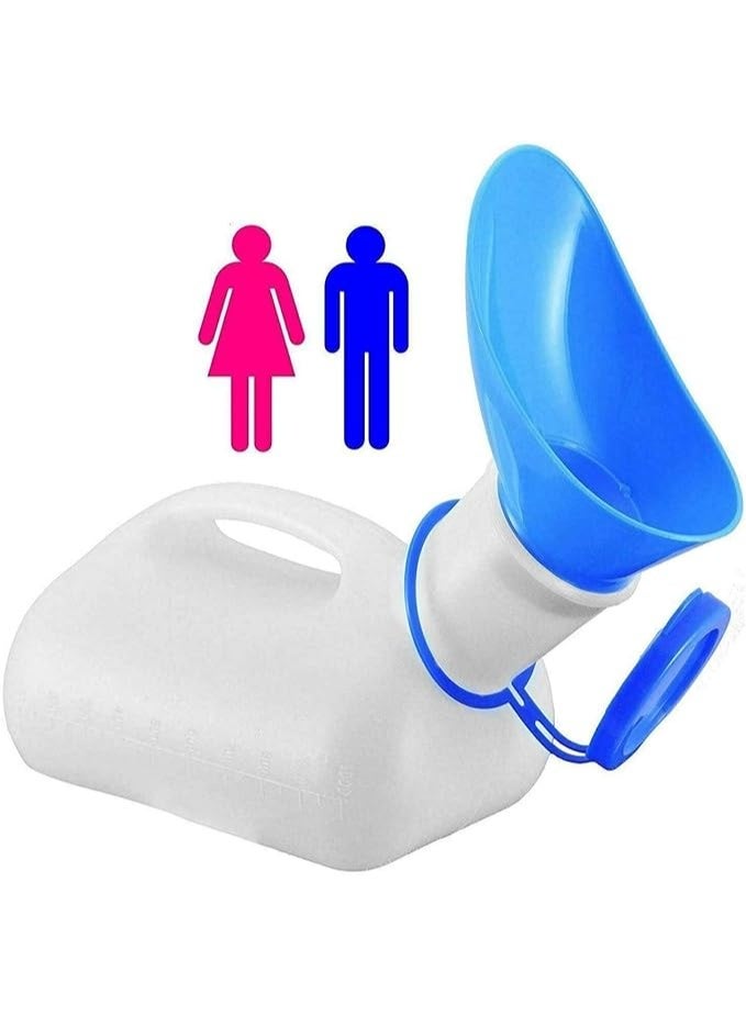 My Souq Store - Portable Unisex Urinal 1000ml with Lid and Female Adapter, Portable Toilet Urine Bottle for Emergency, Travel, Camping, and Elderly Care - Image 3