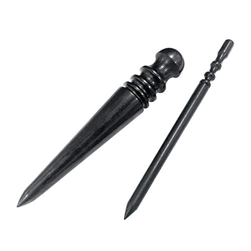 OWDEN Professional 2Pcs.Leather Edge Burnisher Ebony Wood Edge Slicker Leather Craft Tool Polished Grinding Tool,Round Head Leather edge burnish working tool，Leather Tool - Image 1