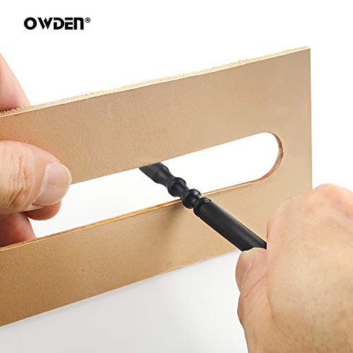 OWDEN Professional 2Pcs.Leather Edge Burnisher Ebony Wood Edge Slicker Leather Craft Tool Polished Grinding Tool,Round Head Leather edge burnish working tool，Leather Tool - Image 4
