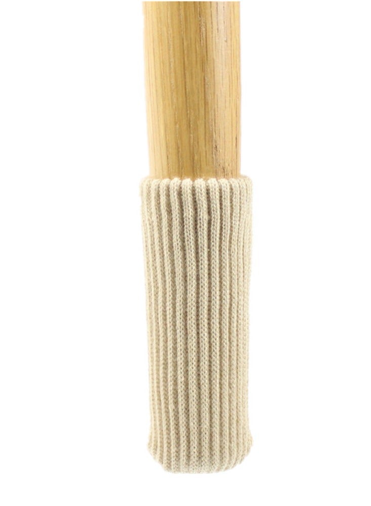 16pcs Furniture Leg Protectors , Protectors Knitted Chair Leg Cover Moving Easily and Reduce Noise Wood Floor Protectors（Beige）  - Image 4