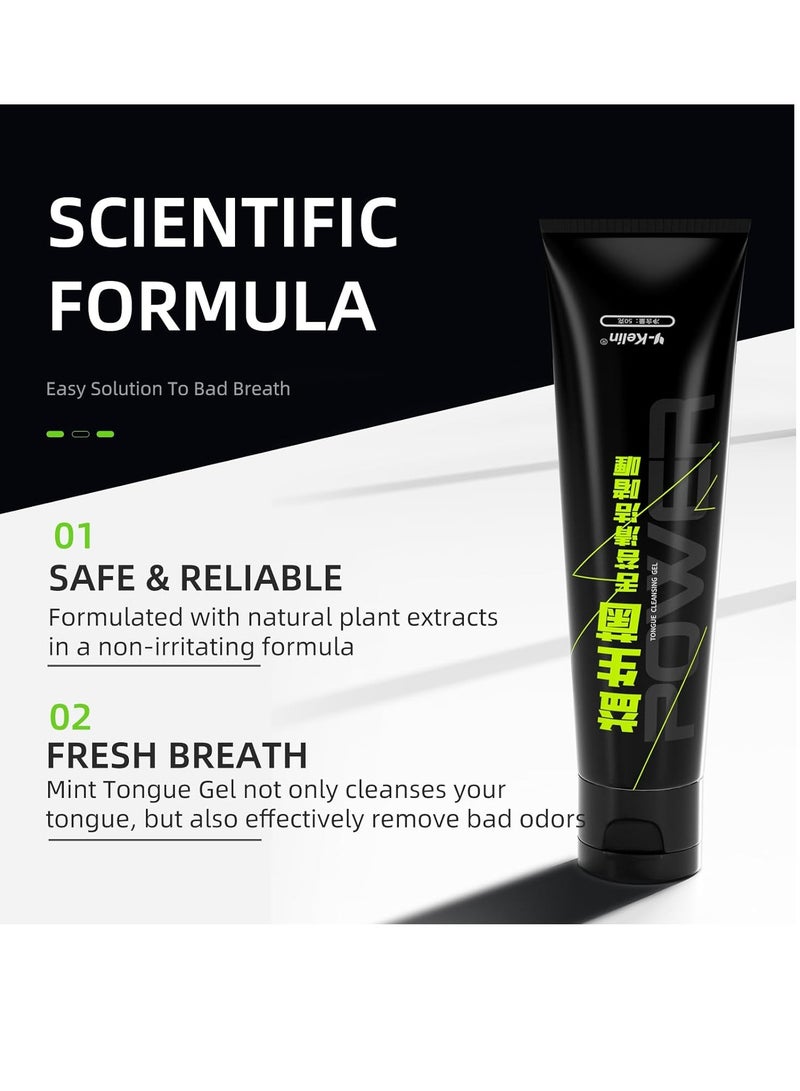 Y-Kelin Tongue Cleaner Brush & Probiotic Gel kit - All-In-One Solution for Fresh Breath - Optimal Oral Health Set for Adults Kids Scraper (Black) - Image 4
