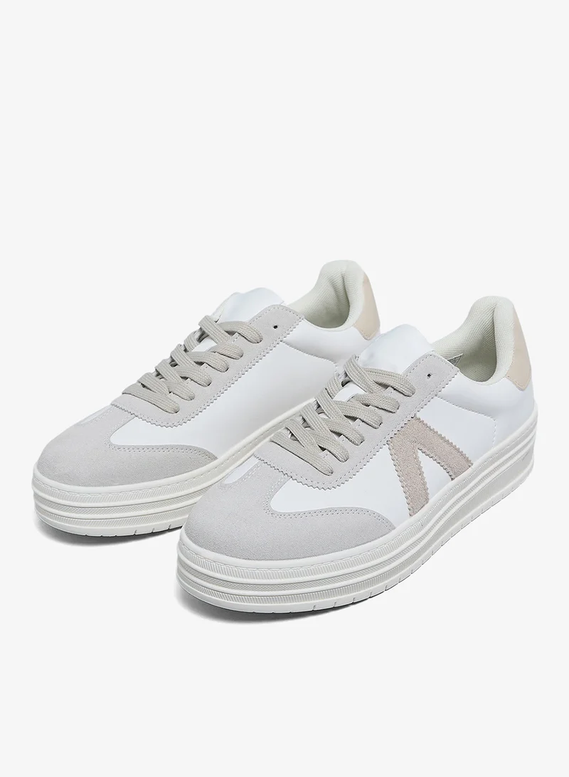 R&b  Color Block Lace Up Sneakers for Women | Best Price UAE