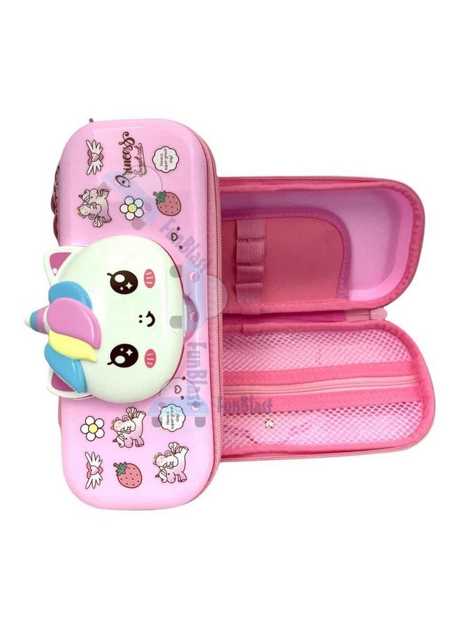 فنبلاست حقائب أقلام فن بلاست للبنات - حقيبة متعددة الأغراض بسحاب للفتيات في المدارس، صندوق منظم للأدوات المكتبية، حقيبة أقلام أنيقة لطالبات المدارس والجامعات - Image 1