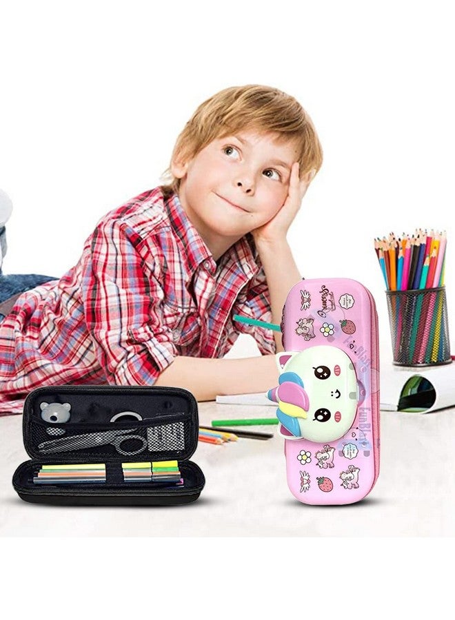 فنبلاست حقائب أقلام فن بلاست للبنات - حقيبة متعددة الأغراض بسحاب للفتيات في المدارس، صندوق منظم للأدوات المكتبية، حقيبة أقلام أنيقة لطالبات المدارس والجامعات - Image 3