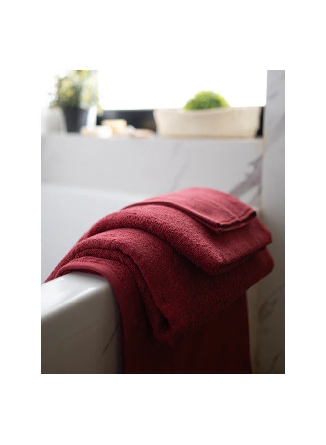 فوط سادة 500 جم (احمر غامق )90x150 - Image 2