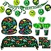 LINHAXM 166 PCS Dinosaur Birthday Decorations Dinosaur Party Supplies Includes Plates Cups Napkins Cutlery Banner Tablecloth Balloons for Boy Dino Party Decorations Serves 20 - Image 3