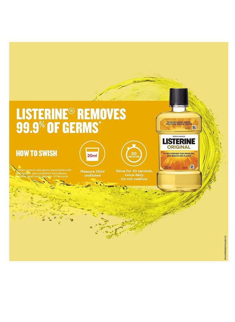 Listerine Original Mouthwash 250ml Pack of 3  - Image 4