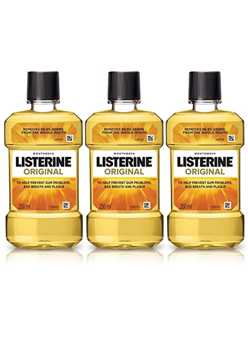 Listerine Original Mouthwash 250ml Pack of 3  - Image 1