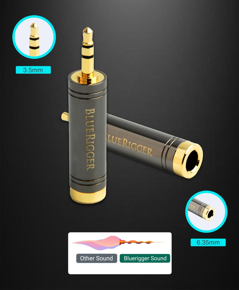 BlueRigger 3.5mm 1/8" Male to 6.35mm 1/4" Female, Stereo Audio Adapter for Cellphone, Amplifiers, Guitar, Speaker - Image 4