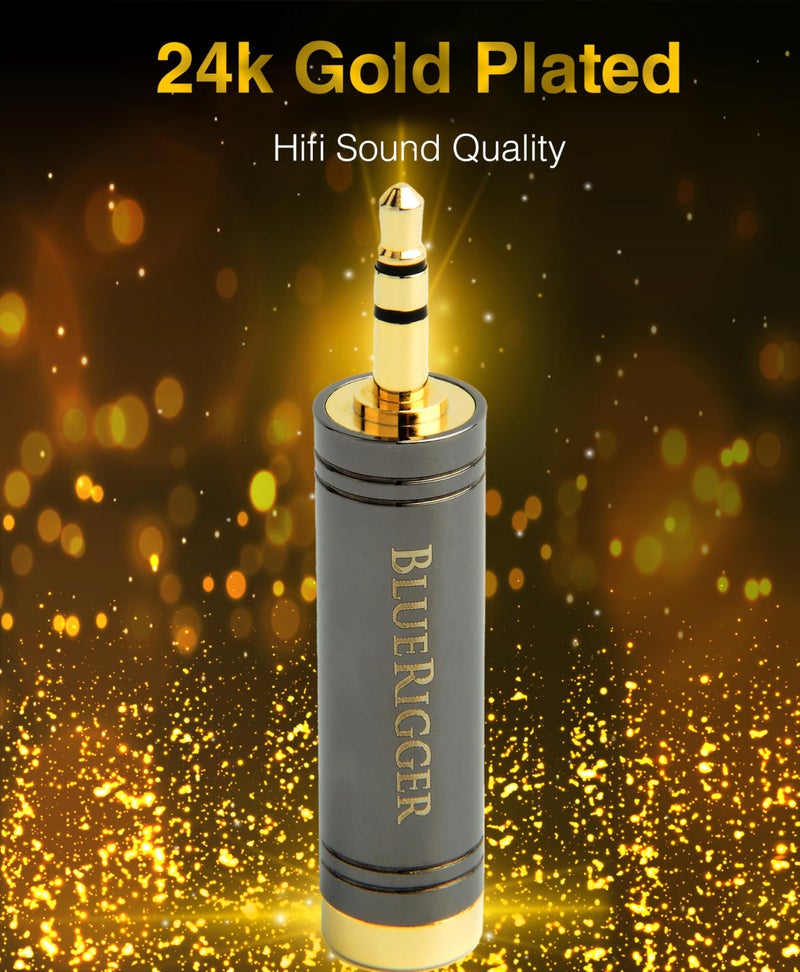 BlueRigger 3.5mm 1/8" Male to 6.35mm 1/4" Female, Stereo Audio Adapter for Cellphone, Amplifiers, Guitar, Speaker - Image 3