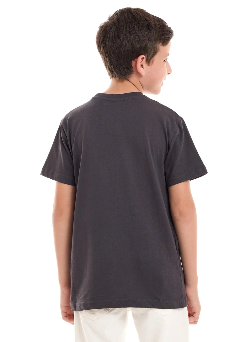 Victor And Jane  Victor and Jane  Boys' T-Shirt Roop Top Map Printed - Black for Men | Best Price UAE