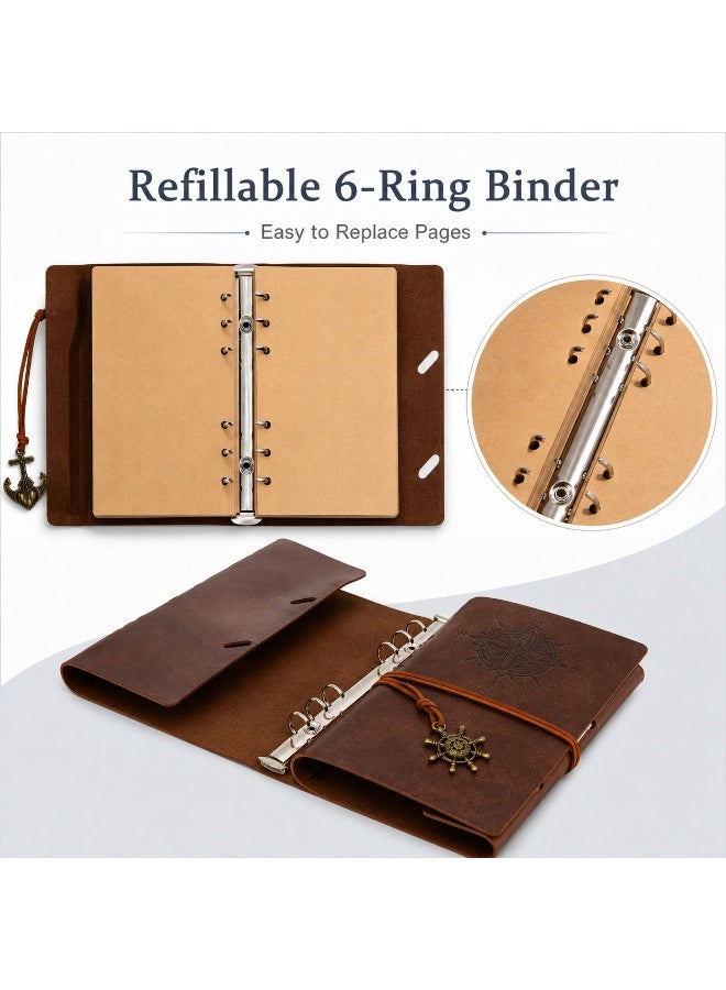 LYNLYN Refillable Spiral Daily Notepad Classic Embossed Travel Journal Diary - Image 3