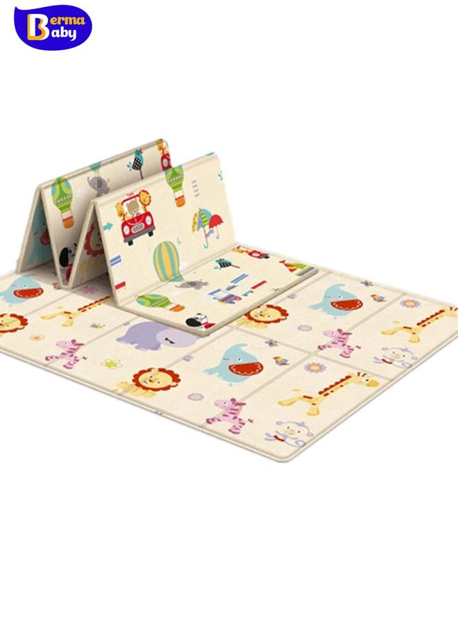 Berma Baby Foldable Baby Play Mat for Floor, 100*180CM  Extra Large Play Mat, Kids Non Toxic Foam Thick Play Mat for Baby, Waterproof & Anti-Slip Baby Crawling Mat, Folding Play Mats for Babies and Toddlers  - Image 1