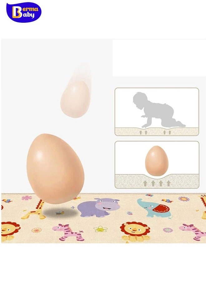 Berma Baby Foldable Baby Play Mat for Floor, 100*180CM  Extra Large Play Mat, Kids Non Toxic Foam Thick Play Mat for Baby, Waterproof & Anti-Slip Baby Crawling Mat, Folding Play Mats for Babies and Toddlers  - Image 3