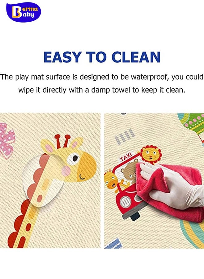 Berma Baby Foldable Baby Play Mat for Floor, 100*180CM  Extra Large Play Mat, Kids Non Toxic Foam Thick Play Mat for Baby, Waterproof & Anti-Slip Baby Crawling Mat, Folding Play Mats for Babies and Toddlers  - Image 4