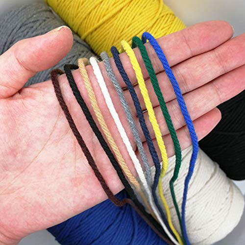 Byworld 3mm 220 Yards Macrame Cord, BYWORLD 200m Cotton Rope Twine String,100% Natural Colored Macrame Rope for Macrame Kit, Plant Hangers, Wall Hanging, Christmas or Wedding Decorative(Beige Yellow) - Image 5