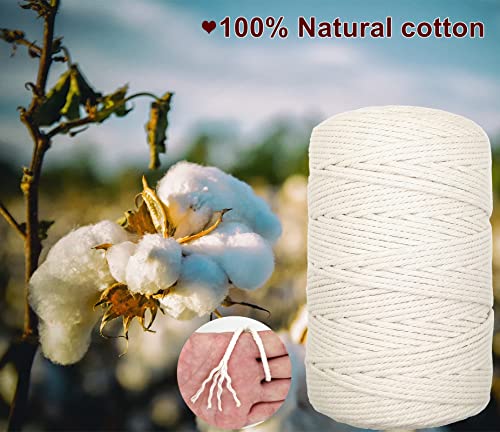 Byworld 3mm 220 Yards Macrame Cord, BYWORLD 200m Cotton Rope Twine String,100% Natural Colored Macrame Rope for Macrame Kit, Plant Hangers, Wall Hanging, Christmas or Wedding Decorative(Beige Yellow) - Image 4