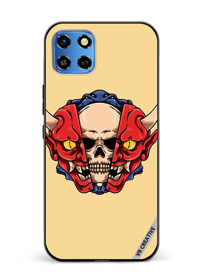 VR CREATIVE Protective Case Cover For Infinix Smart 6 HD Skull Inside Demon Oni Mask Design Multicolour - Image 1