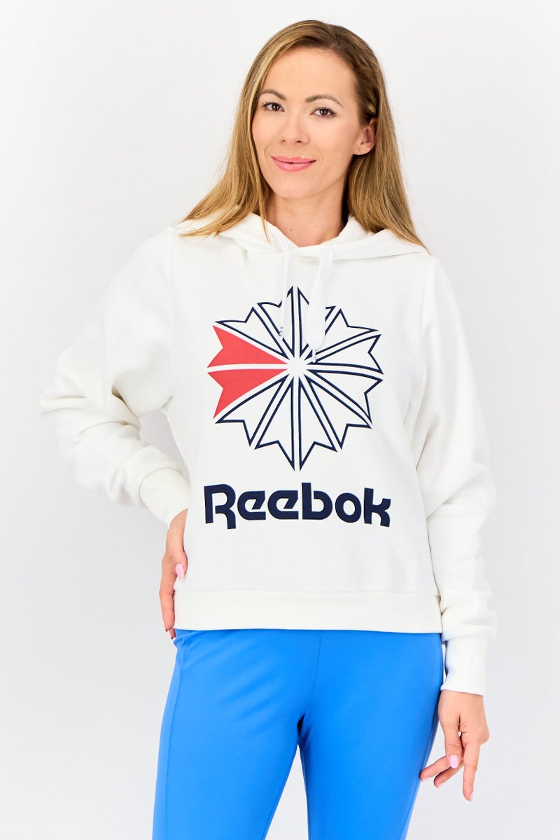 Reebok Women Sportswear Fit Long Sleeves Outdoor Hoodies, White - Image 1