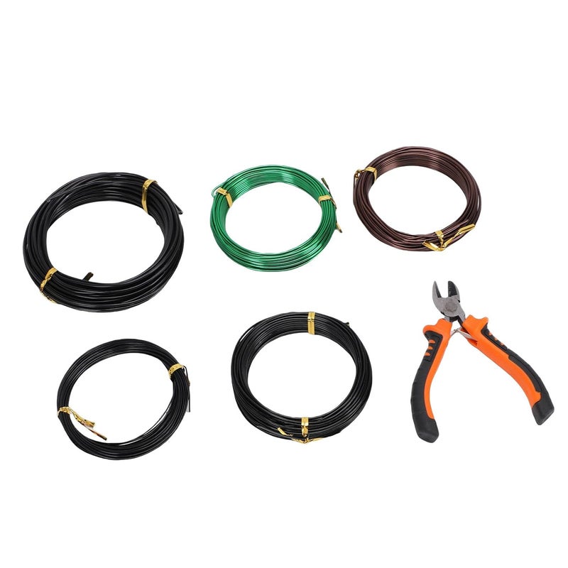 SUNGOOYUE Bonsai Training Wire Cutter Set, 5 Rolls Aluminum Wires 1.0mm 1.5mm 2.0mm with Wire Cutter for Bonsai Trees Indoor Garden DIY, 32.8ft Rustproof Flexible - Image 4