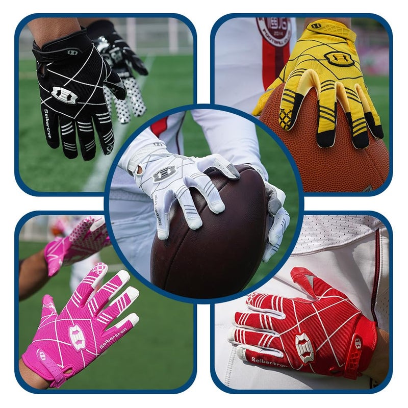 Seibertron Pro 3.0 Twelve Constellations Elite Ultra-Stick Sports Receiver Glove Football Gloves fit for Youth Child Kids Black XS - Image 5