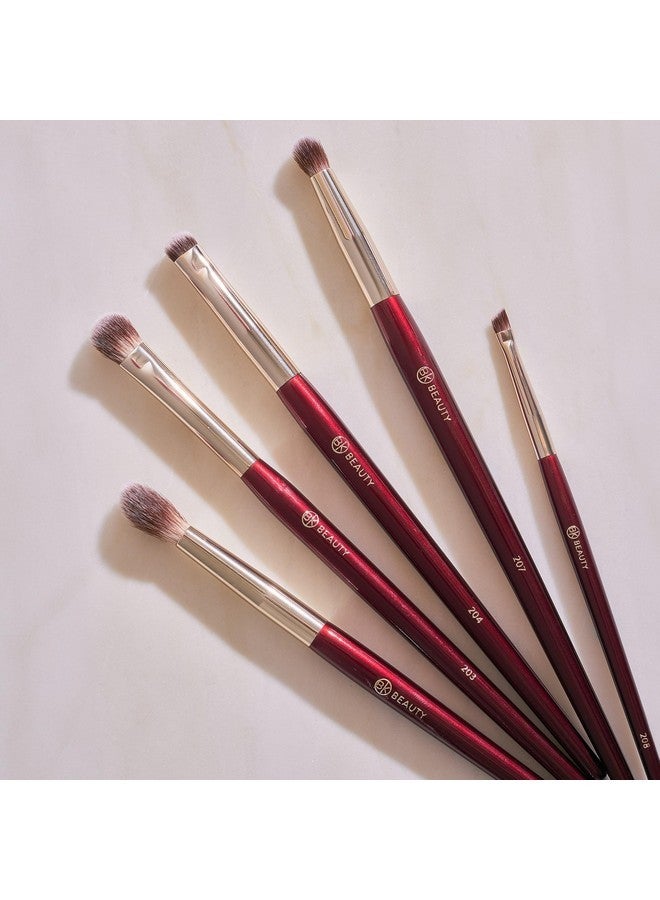 BK BEAUTY - Brush Set For Hooded Or Smaller Eyes (5Pc) - Eyeshadow Brush Set For Blending, Smudging & Defining Eyeshadow And Eyeliner | Premium Eye Makeup Brushes For Precise Application - Image 3