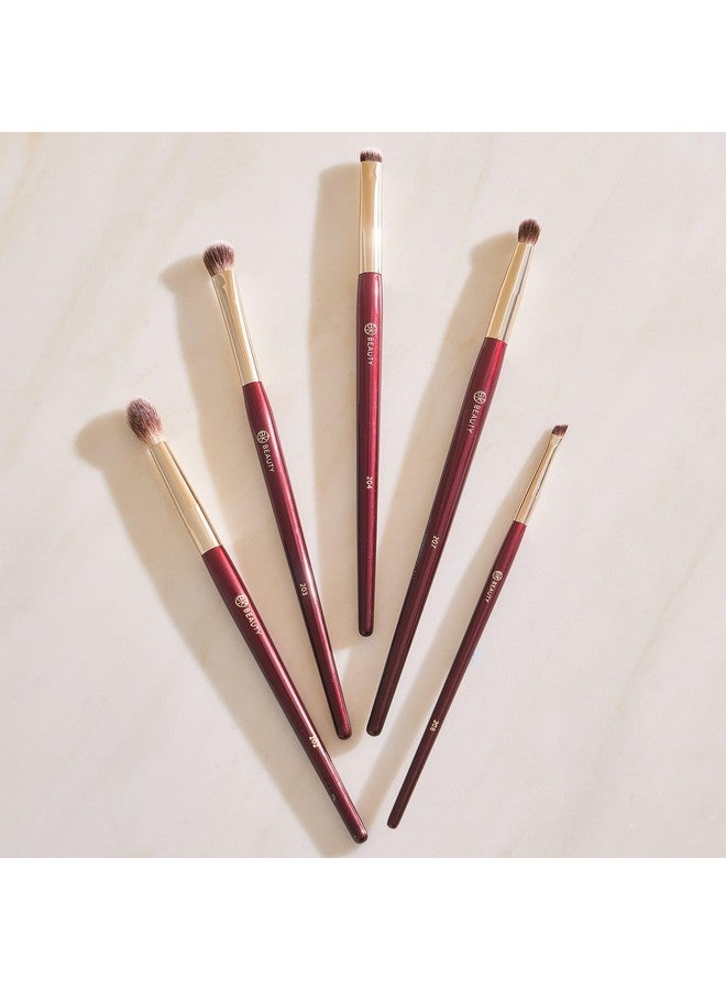 BK BEAUTY - Brush Set For Hooded Or Smaller Eyes (5Pc) - Eyeshadow Brush Set For Blending, Smudging & Defining Eyeshadow And Eyeliner | Premium Eye Makeup Brushes For Precise Application - Image 5