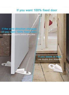Y&D Door Stopper, Rubber Hook Type Stop Works on All Floor Surfaces, Control The Size of Gaps and Prevent Lock-Outs,1 Inch Thick, 2 Pack (White)  - Image 2