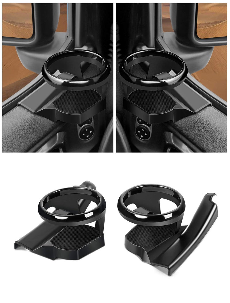 Savadicar Door Cup Holder Compatible with 2018-Present Jeep Wrangler JL 4XE & Gladiator JT, Supports Cup & Bottles Up to 30 oz Size, Extension Accessories for Jeep Door, 2 PCs - Image 1