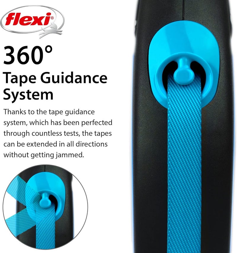 Flexi New NEON Retractable Tape Leash for Dogs - Blue Medium - Image 4