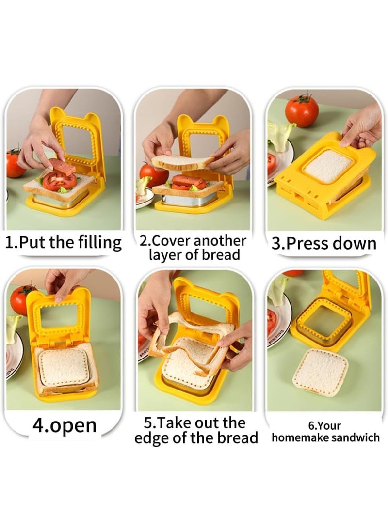 Pamidhar Pamidhar Uncrustable Sandwich Makers and Sandwich Cutters for Children Lunch Sandwich Cutter and Sealer Stainless Steel Baking Tools Sandwich Pocket Bread Mold Multicolor Pack of 1  - Image 4