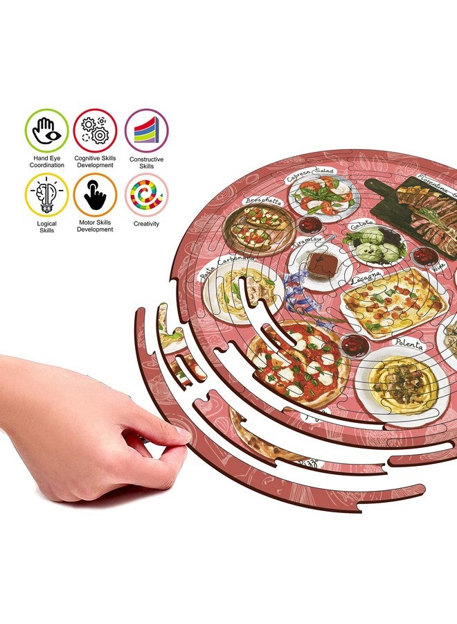 ويبي أحجية خشبية من Webby Noozles للطعام الإيطالي، 70 قطعة للأولاد والبنات - Image 3