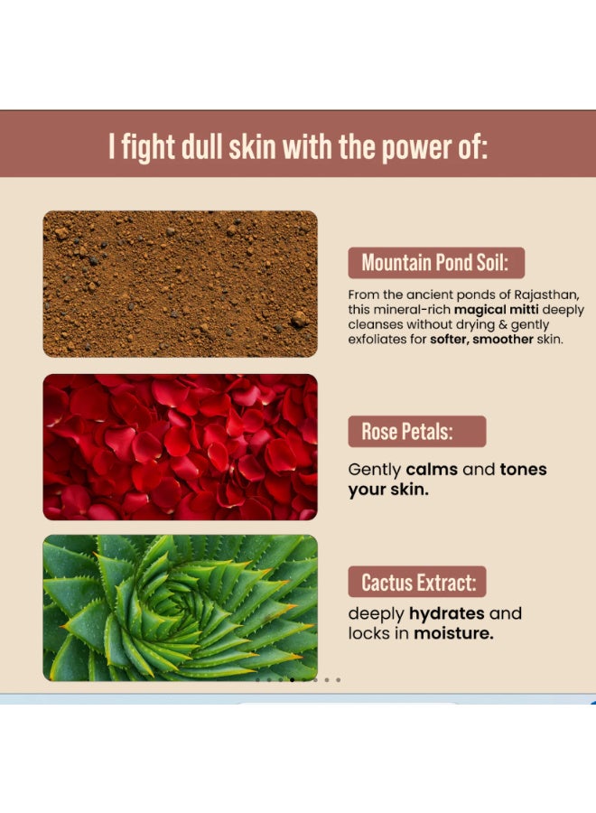 Ghar Soaps Mitti Soap with Mountain Pond Soil, 26 Herbs for Brightening, Softening, Exfoliating, All Skin Types, 100g Bar - Image 5