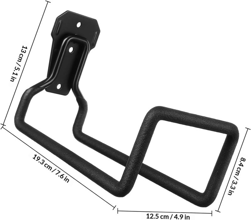 Heavy Duty Metal Garage Hooks 3-Hole Black Utility Wall Mount Storage Organizer for Tool and Hose Hanging, 2pcs, Outdoor Garage Storage Solution - Image 2