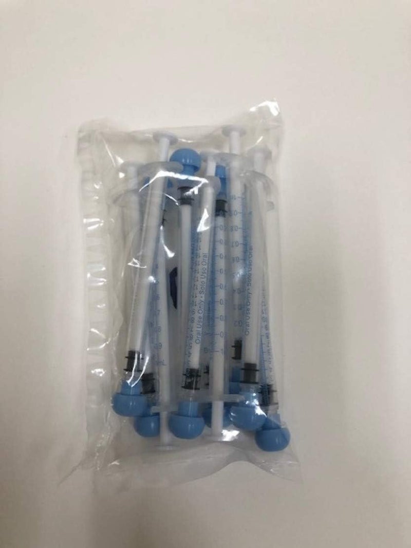 Easy Glide 1ml 1cc Oral Syringe, Luer Slip, Caps Included, Great for Oral Medicine and Home Care, 10 Count - Image 1